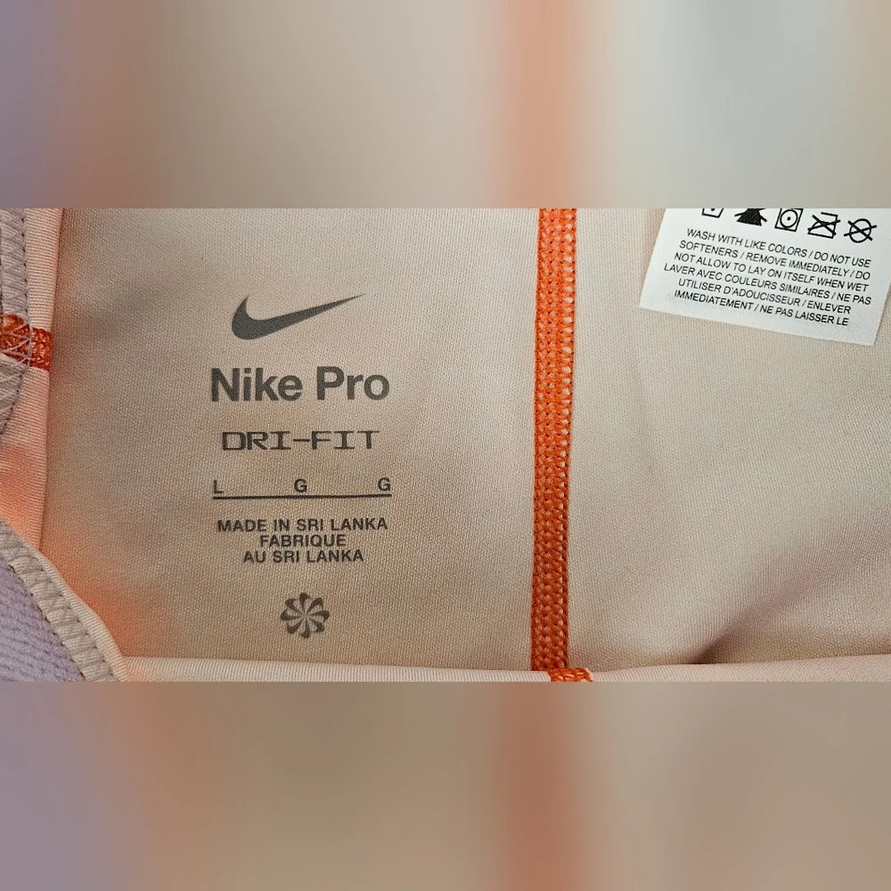 Nike Girls Orange & White Dotted Pro Shorts
